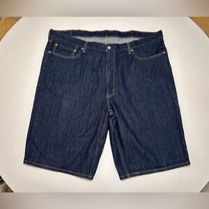 Levis 469 Denim Shorts Size 44 Baggie Bermuda Loose Fit Dark Wash Men's